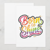 Invitation Born to Shine Pride | LGBTQ Rainbow Quote Art (Devant / Derrière)