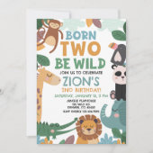 Invitation Born TWO Be Wild Birthday (Devant)