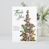 Invitation Born Two Be Wild Safari Birthday Thank You Card (Debout devant)