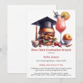 Invitation Boss Chick Graduation Brunch & BBQ (Devant / Derrière)
