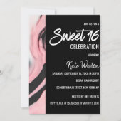 Invitation Boss Lady rose noir peint marbre doux 16 (Devant)