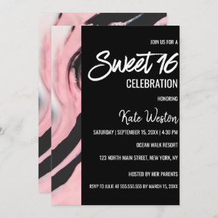 Invitation Boss Lady rose noir peint marbre doux 16