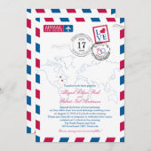 Invitation Boston aux Bermudes Mariage Airmail (Devant / Derrière)