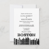 Invitation Boston Ma Skyline Cityscape (Devant)