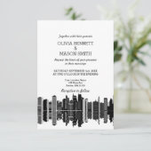 Invitation Boston Ma Skyline Cityscape (Debout devant)