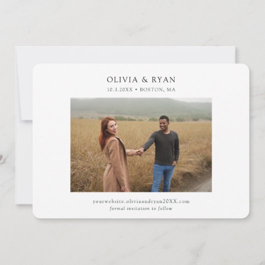 Invitation Boston Mariage Modern Enregistrer la date (Dos)