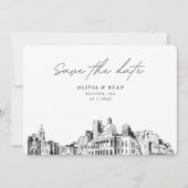 Invitation Boston Mariage Modern Enregistrer la date (Devant)