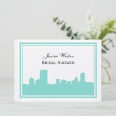 Invitation Boston Skyline Silhouette encadrée H Fête des mari (Debout devant)