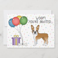 Boston Terrier Fauve Et Blanc - Anniversaire