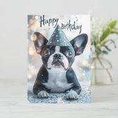 Invitation Boston Terrier Puppy fête d'anniversaire (Debout devant)