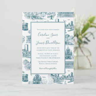 Invitation Boston Toile (éd. anniversaire) bleu/blanc