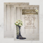 Invitation Bot rustique de campagne avec douche de mariage de (Devant / Derrière)