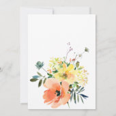 Invitation Botanic orange yellow summer floral Table Numbers (Dos)