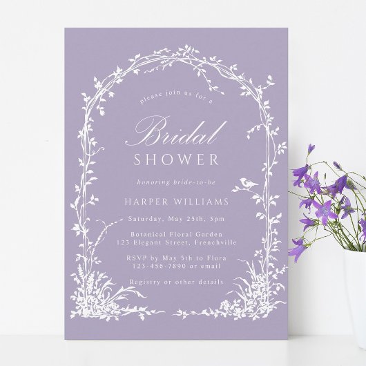 Invitation Botanical Arch Garden Lavender Bridal Shower