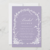 Invitation Botanical Arch Garden Lavender Bridal Shower (Devant)
