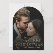 Invitation Botanical Arch Photo Red Christmas Holiday Card (Devant)