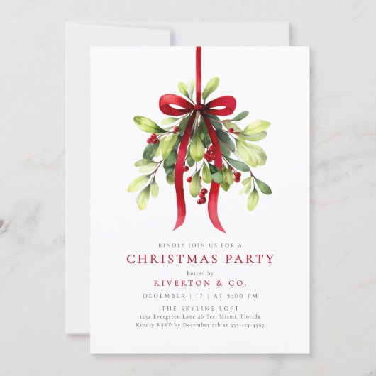 Invitation Botanical Berries Christmas Party (Devant)