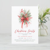 Invitation Botanical Berries Christmas Party (Debout devant)
