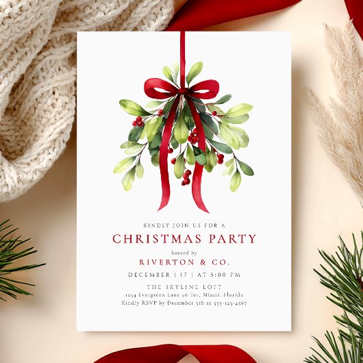 Invitation Botanical Berries Christmas Party