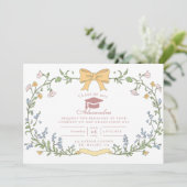Invitation Botanical Bloom Garden Graduation (Debout devant)