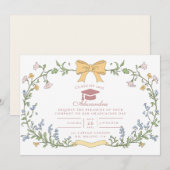 Invitation Botanical Bloom Garden Graduation (Devant / Derrière)