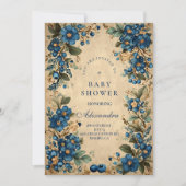 Invitation Botanical Blueberry Floral Baby Shower (Devant)