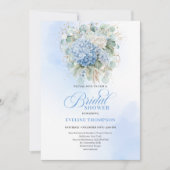 Invitation Botanical Boho Blue Floral Bridal Shower Invitatio (Devant)