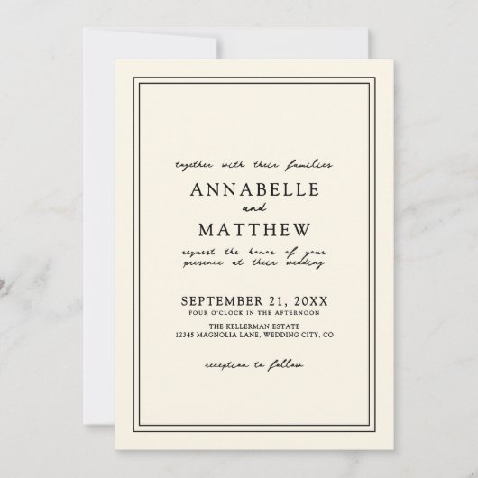 Invitation Botanical Bold Blooms Élégant Mariage Fleur sauvag (Devant)