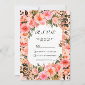 Invitation Botanical colorful blossom floral RSVP  (Devant)