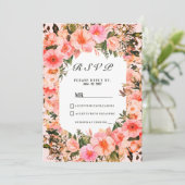 Invitation Botanical colorful blossom floral RSVP  (Debout devant)