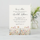 Invitation Botanical Colorful Wildflowers Bridal Shower (Debout devant)