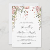 Invitation Botanical Elegant Watercolor Wildflower Wedding (Devant)