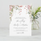 Invitation Botanical Elegant Watercolor Wildflower Wedding (Debout devant)