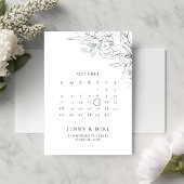 Invitation Botanical Floral Calendar Enregistrer la date Invi