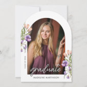 Invitation Botanical Floral Photo Graduation Arch (Devant)