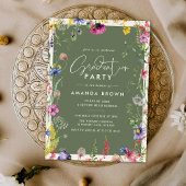 Invitation Botanical Floral Photo Graduation Class of 2026