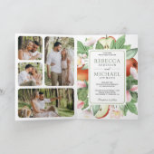 Invitation Botanical Floral Red Apple Orchard QR Code Wedding (Intérieur)