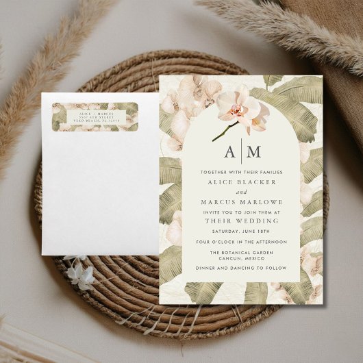 Invitation Botanical Garden Orchid Wedding 