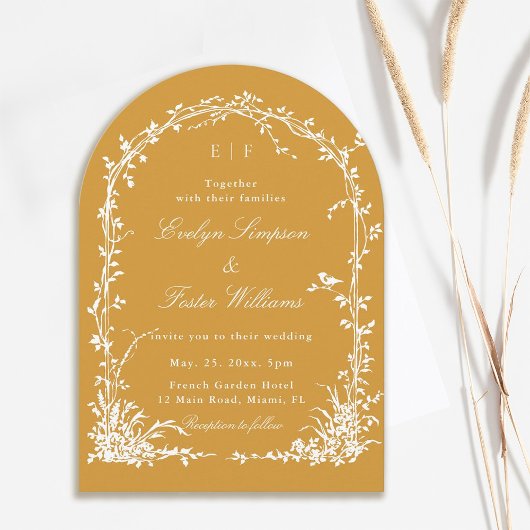 Invitation Botanical Garden Romantic Wedding Amber Arch 