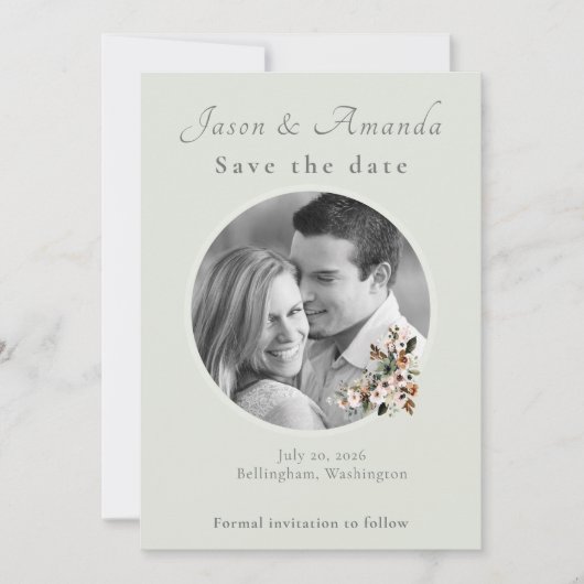 Invitation Botanical Garden Wedding Save the Date (Devant)