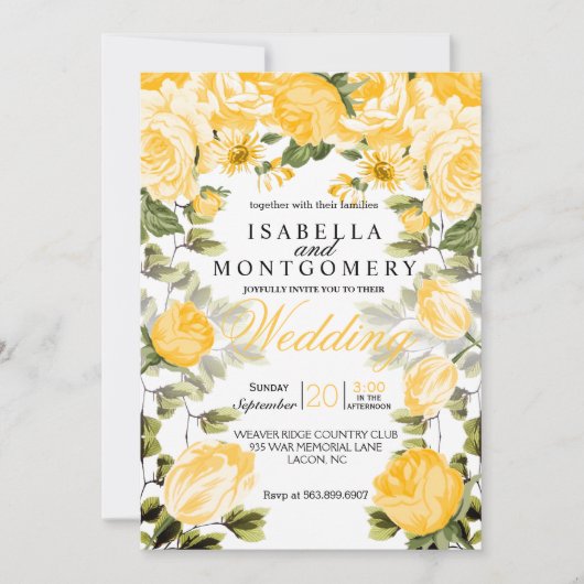 Invitation Botanical Golden Yellow (Devant)