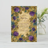 Invitation Botanical Grape Mardi Gras Masquerade (Debout devant)