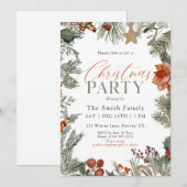 Invitation Botanical Holiday Watercolor Christmas Party (Devant / Derrière)