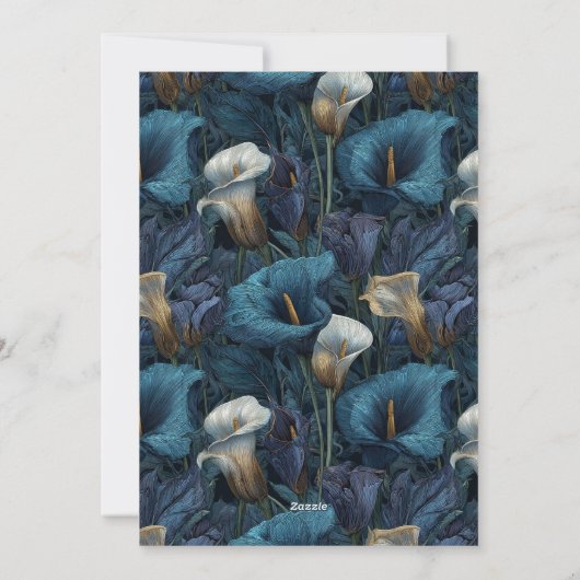 Invitation Botanical Inspired Call Lilies Sparkle  (Dos)