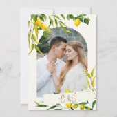 Invitation Botanical Lemon Citrus Wreath Greenery Wedding (Dos)