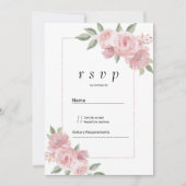 Invitation Botanical mint green pastel pink floral RSVP  (Devant)