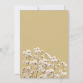 Invitation Botanical navy blue ivory gypsophila floral RSVP  (Dos)