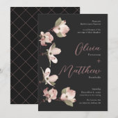 Invitation Botanical officiel Rose noir Dogwood (Devant / Derrière)