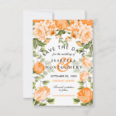 Invitation Botanical Orange Floral - Sauvez la date (Devant)
