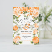 Invitation Botanical Orange Floral - Sauvez la date (Debout devant)